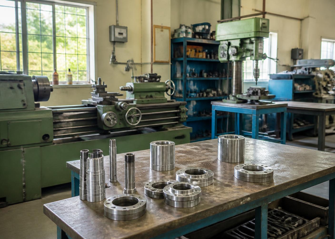 Engineering workshop manufacturing custom drill machine parts in Ahmedabad